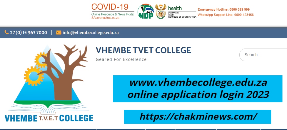 www.vhembecollege.edu.za online application login 2023