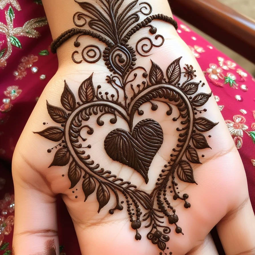 Heart Motif Mehndi