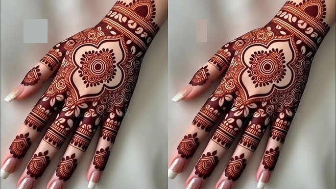 Negative Space Crescent Mehndi Designs