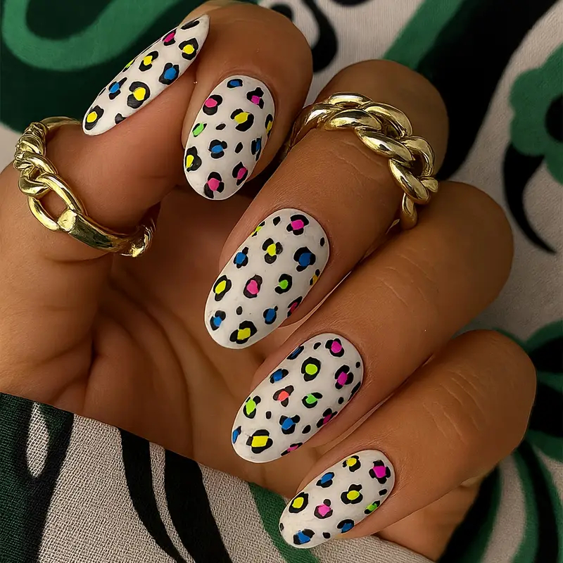 Neon Animal Print Nails