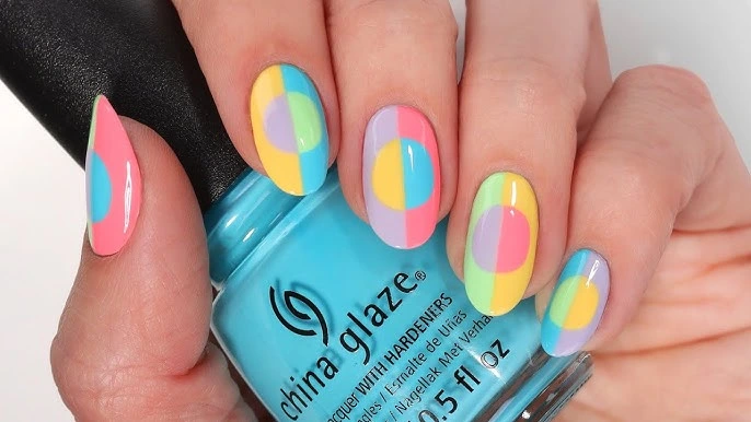 Neon Color Block Nails