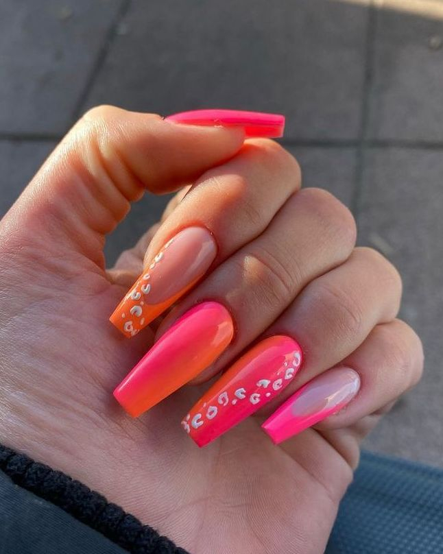 Neon Ombre Nails